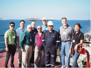On board U.S. soybean meal vessel at Koh Si Chang anchorage in Bangkok, Thailand