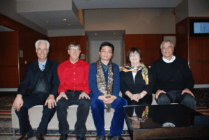 ISA soybean farmers Ron Kindred, Sharon Covert and Ron Moore met with Cui Yongyuan and his film documentary crew in Chicago on December 12
