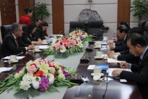 Part of the ISGA delegation visits with members of the Chinese Ministry of Agriculture