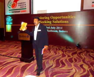 USSEC Country Director – India Dr. P. E. Vijay Anand welcomes participants to USSEC India’s 2014 Soy Partnership Summit in Indore, India