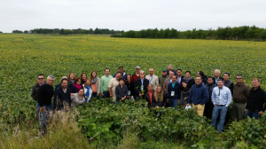 A USSEC trade team from the Americas region visited Nancy Kavazanjian’s soybean farm in Beaver Dam, Wisconsin