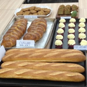 Bread selection:  A selection of bakery products and pastries created and presented at the Soy Bakery Workshop