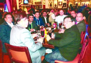 ASA director Sam Butler dines with the Indian team