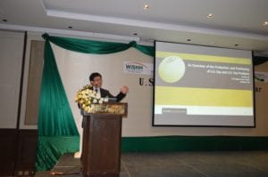 USSEC Regional Director – Southeast Asia Timothy Loh presents information about the production and purchasing of U.S. Soy at the seminar (Photo Credit: ASA/WISHH)