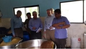 The Ohio delegates observing how tempe and tofu are produced at a local center