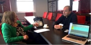 USSEC consultants Lola Herrera and Iani Chihaia met and discussed the status of the local grains and oilseeds market with Bogdan Iliescu, director of the recently established Grains Trading Ring from the Bucharest Commodities Stock Exchange, on April 28