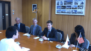 Mr. Harms and host Jeff Wilkerson meet with Nebraska Japan Center staff