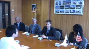 Mr. Harms and host Jeff Wilkerson meet with Nebraska Japan Center staff