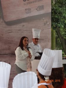 USSEC Regional Marketing Director - Americas Nayeli Vilanova opens the cooking class in Mexico City on June 27