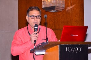 USSEC India aquaculture consultant R. Umakanth introduces IPAT to the entrepreneurs at the aquaculture strategy workshop