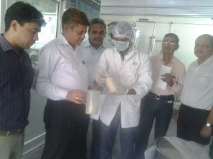 SGS collects soymilk samples for analysis