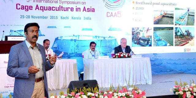 Dr. Anand spoke on USSEC’s aquaculture technologies