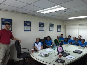 USSEC Asia Marine Aquaculture Specialist – SEA Hsiang Pin Lan presents “Updates and Status of High Value Marine Fish Culture in SEA and Markets” during a meeting with the sales and technical staff at Santeh Feeds Corp.