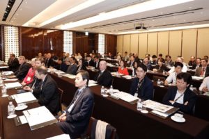 Audience listens to the presentation on U.S. inland grain logistics