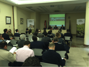 (L to R):  Lola Herrera, USSEC; Pedro Palomo, President of Segovia Chamber; Mr. Agustin the Prada, Director of ASFACIL