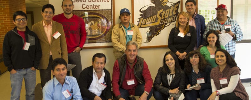 At Iowa State, the team visited the ISU Seed Science Center and talked with three Ecuadorian grad students studying there