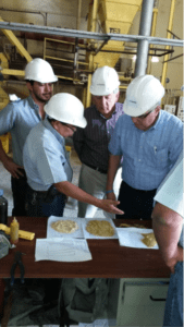 Dr. Campabadal and fellow USSEC consultant Pedro Gonzalez review the quality of the FFSBM produced by CRIO