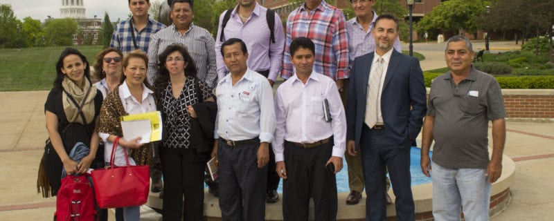 At the University of Missouri, the group met with Dr. Nicolas Kalaitzandonakes