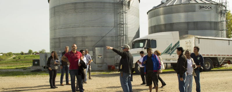 At the Thomas farm, the group discussed grain storage