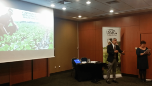 Mr. Babb assures the Polish decision makers and industry members of U.S. Soy’s sound quality and sustainability