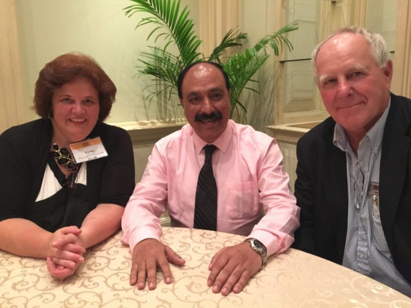 Kathy Maurer, Missouri Soybean, and Jim Douglas, Indiana soybean farmer, meet with Mr, Atik, General Manager, Dekko Food Ltd.