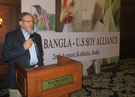 Tennessee grower Ken Moore speaks at the Bangla - U.S. Soy Alliance