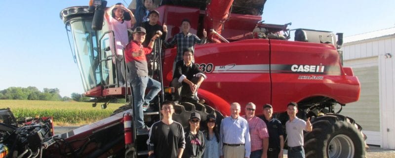 ASA director Bret Davis hosts a trade team at his farm in Delaware, Ohio (Photo courtesy of the Ohio Soybean Council)