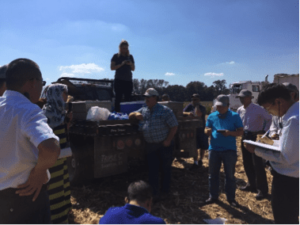 The team visits Gary Robbin’s soybean farm