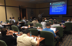 Participants during training