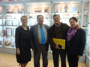 USSEC consultants (right) with academician Vladimir Fisinin, president of the Russian Poultry Union and general director of the Russian Poultry Institute (left)