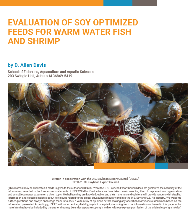 Evaluation of Soy Optimized Feeds for Warm Water Fish and Shrimp technical bulletin by D. Allen Davis