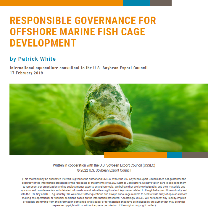Responsible Governance for Offshore Marine Fish Cage Development technical bulletin by Patrick White