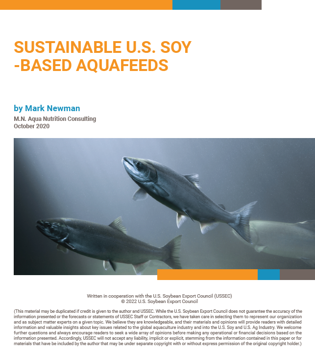 Sustainable U.S. Soy-Based Aquafeeds technical bulletin by Mark Newman