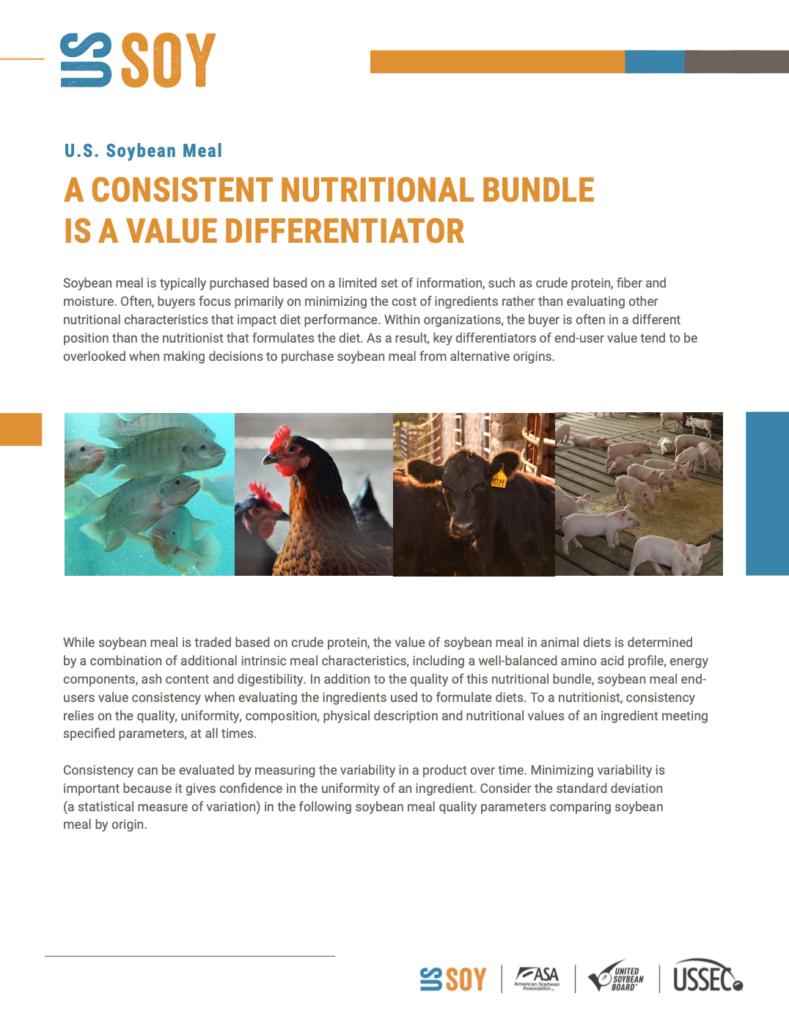 U.S. Soybean Meal: A Consistent Nutritional Bundle Is a Value Differentiator