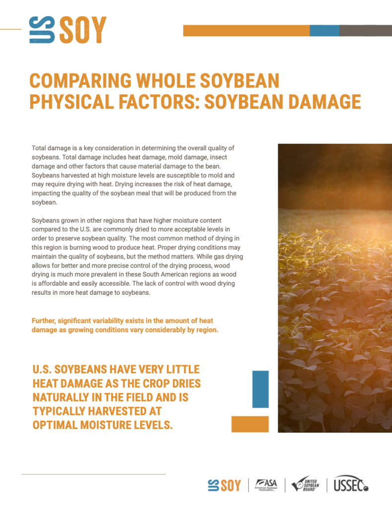 Comparing Whole Soybean Physical Factors: Soybean Damage