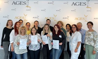 A group of participants from a training course by EU SIC holding their certificates