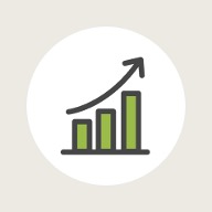 Bar chart icon showing upward trajectory
