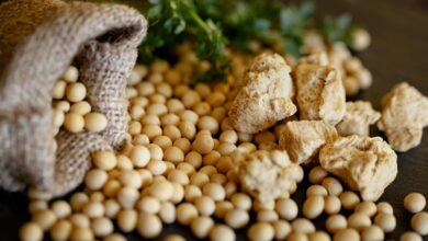 Closeup of soybeans
