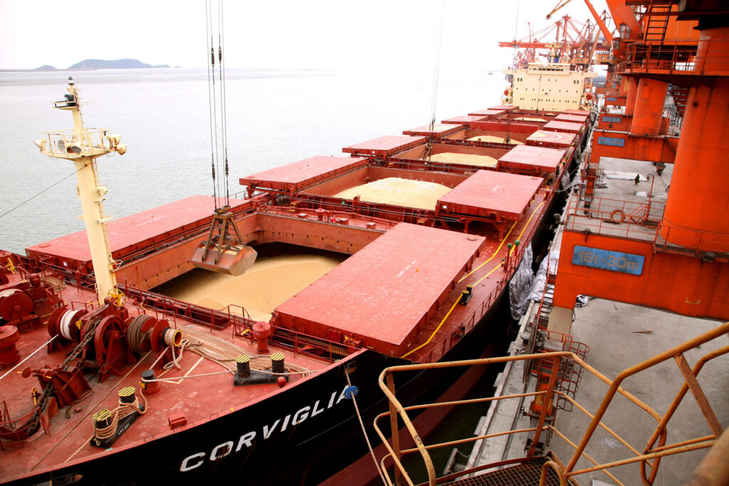 Ship carrying soybeans  